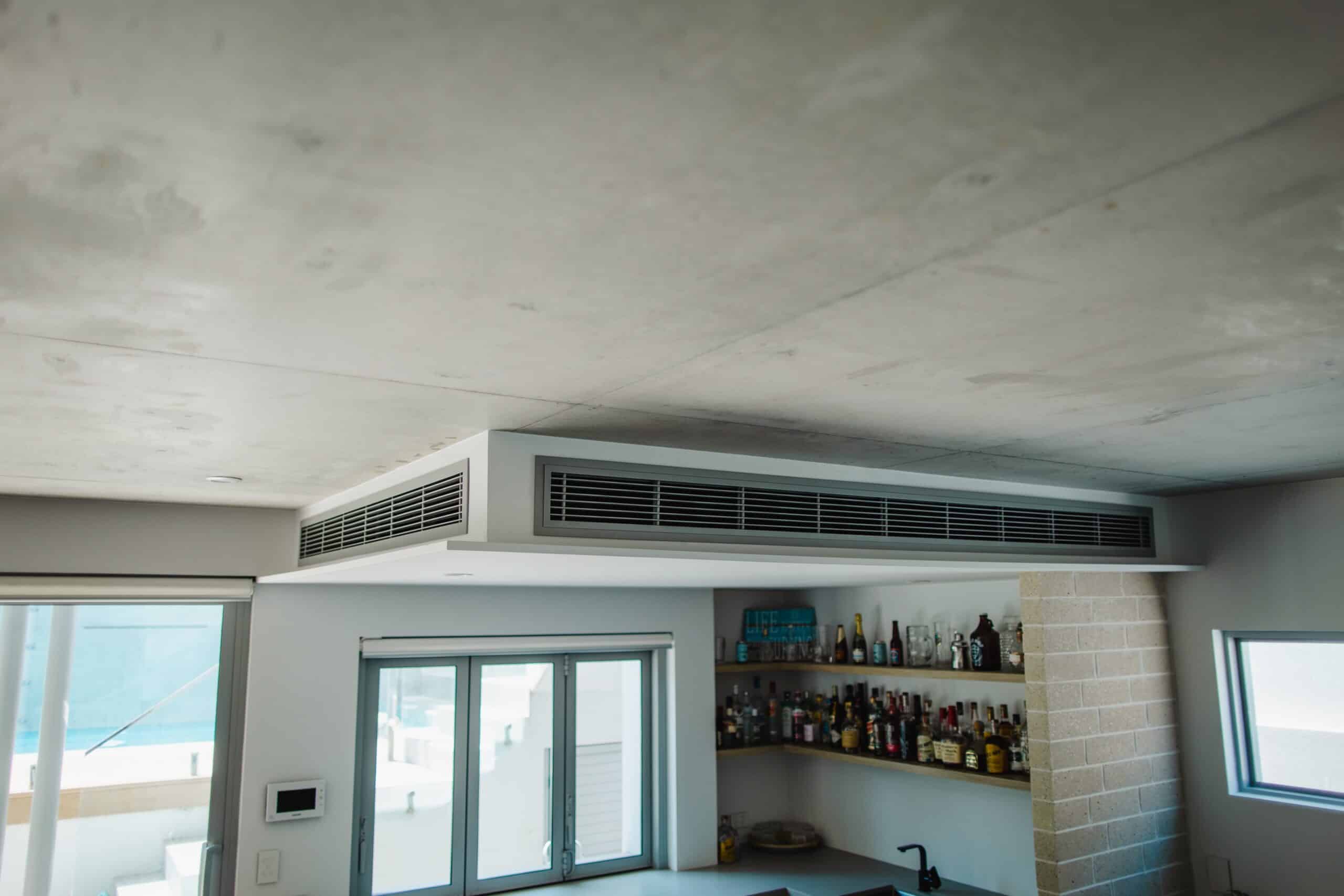 slim line ducted air conditioning unit in the roof of a Perth home.